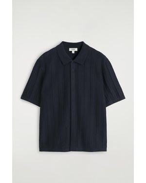 COS Striped Knitted Linen Shirt - Blue