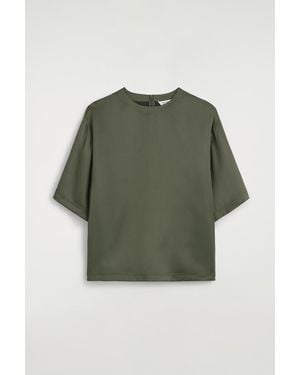 COS Satin T-Shirt - Green