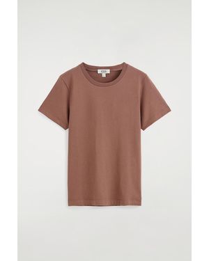COS Cotton Crew-Neck T-Shirt - Brown