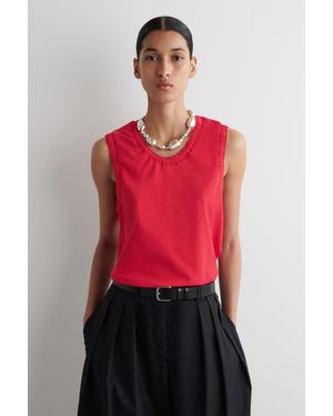 COS Tanktop Aus Baumwolle Mit Raffungen - Rot
