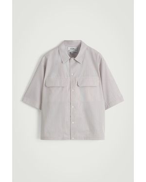 COS Relaxed Flap-Pocket Utility Shirt - Grey