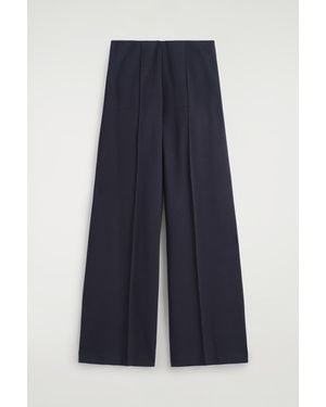 COS Modal Wide-Leg Trousers - Blue