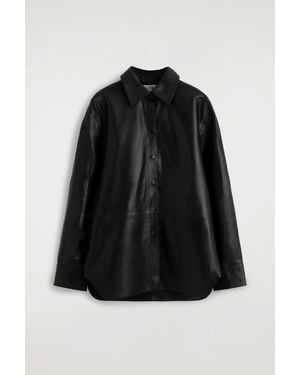 COS Leather Shirt - Black