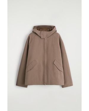 COS Technical Cotton Hooded Jacket - Natural