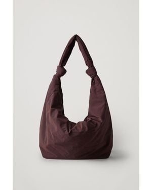 COS Draped Padded Shoulder Bag - Red