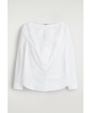 COS Boat-Neck Cotton Shirt - White