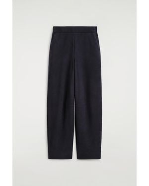 COS Corduroy-Jersey Wide-Leg Pants - Blue