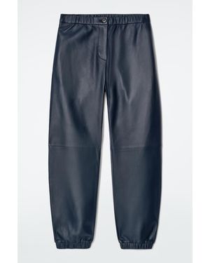 COS Leather Straight-Leg Joggers - Blue