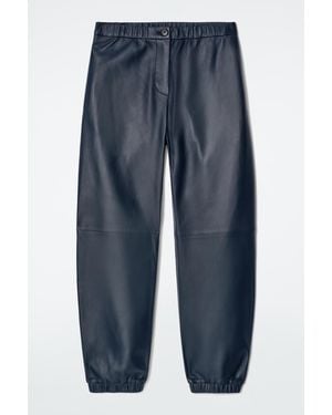 COS Leather Straight-Leg Joggers - Blue