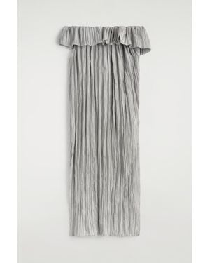 COS Asymmetric Pleated Silk Gown - Grey