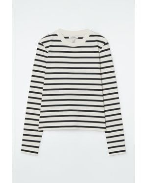 COS Clean Cut Regular Long-sleeved T-shirt - White