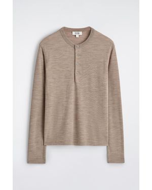 COS Wool-Blend Henley Top - Natural