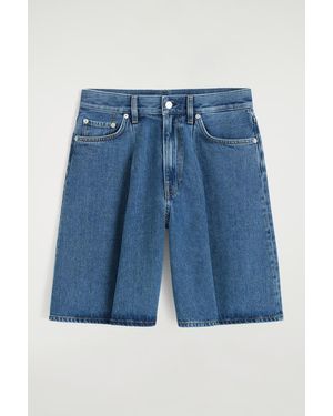 COS Wide-Leg Denim Shorts - Blue