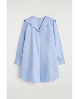 COS Sailor-Collar Cotton Mini Dress - Blue
