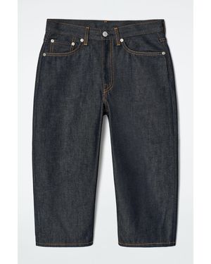 COS Longline Denim Shorts - Grey