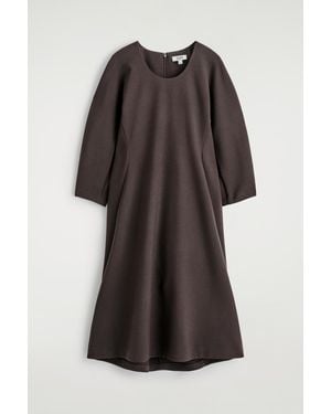 COS Sculpted Long-Sleeved Midi Dress - Black