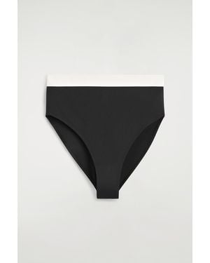 COS Colour-Block Scuba High-Waisted Bikini Briefs - Black