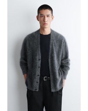 COS Strickjacke Aus Gebürstetem Kaschmir - Grau
