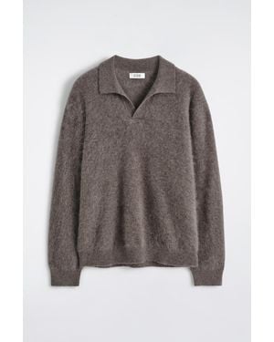 COS Brushed-Cashmere Polo Sweater - Brown