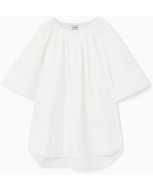 COS Gathered Short-sleeved Blouse - White