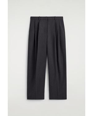 COS Relaxed Twill Wide-Leg Pants - Black