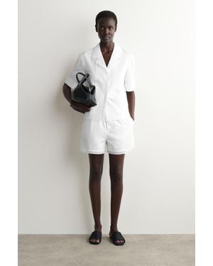 COS Shorts Aus Baumwolle Mit Spitzenbesatz - Natur