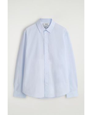 COS Relaxed Pima Cotton Poplin Shirt - Blue