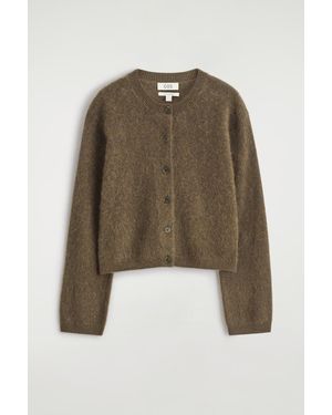COS Pure Brushed-cashmere Cardigan - Natural