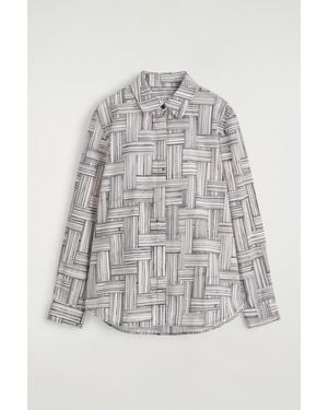 COS Printed Cotton Shirt - Blue
