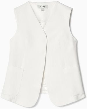 COS Wrap-Front Linen-Blend Waistcoat - White