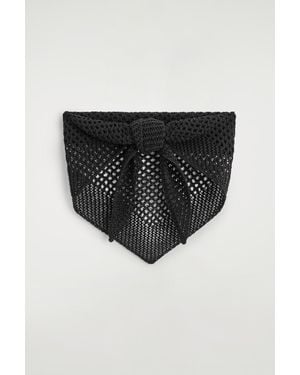 COS Pointelle-Knit Triangle Scarf - Black
