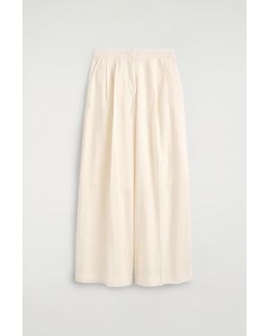 COS Pleated Modal Wide-Leg Pants - Natural