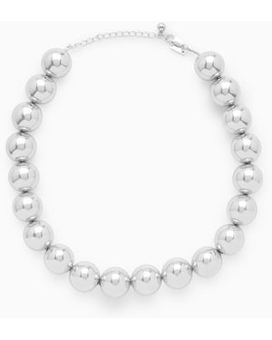 COS Chunky Beaded Necklace - White