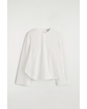 COS Curved-Hem Cotton Blouse - White