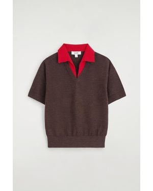 COS Merino Wool Layered Polo Shirt