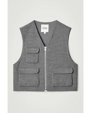 COS Wool-Blend Utility Gilet - Gray