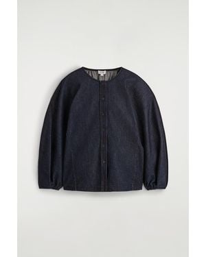 COS Rounded Denim Top - Blue