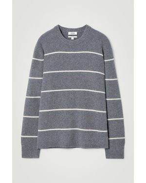 COS Striped Wool-Yak-Blend Jumper - Grey