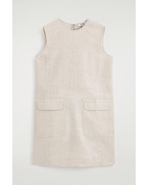 COS Linen Mini Shift Dress - Natural