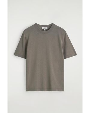 COS Slim Knitted Silk T-Shirt - Gray