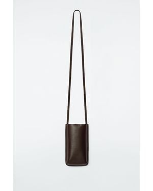 COS Crossbody Phone Pouch - Leather - Brown