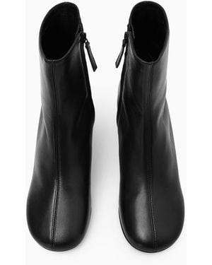 COS Cylinder-heel Leather Sock Boots - Black