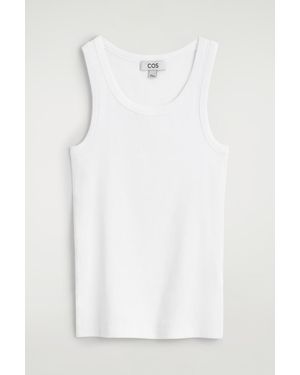 COS Ribbed Cotton Tank Top - White
