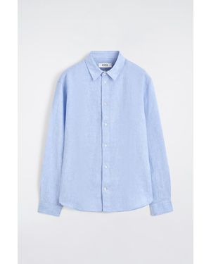 COS Relaxed Linen Shirt - Blue