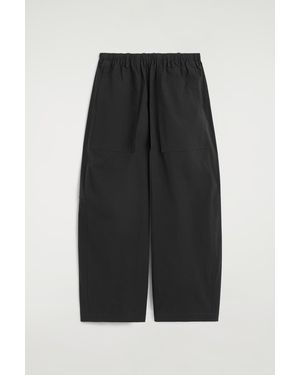 COS Cotton Barrel-Leg Utility Pants - Black