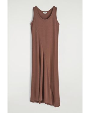 COS Asymmetric Jersey Midi Dress - Brown