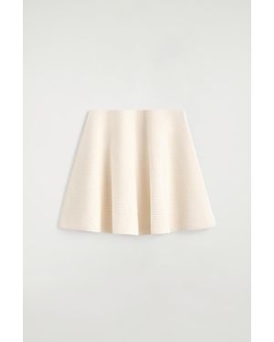 COS Knitted Flared Mini Skirt - Natural