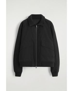 COS Padded Cotton Flight Jacket - Black