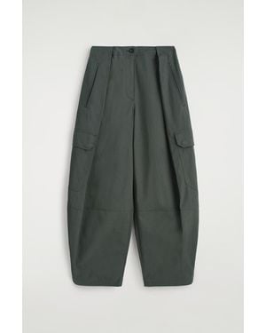 COS Utility Barrel-Leg Trousers - Green