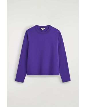 COS T-Shirt A Maniche Lunghe Dalle Linee Pulite - Viola